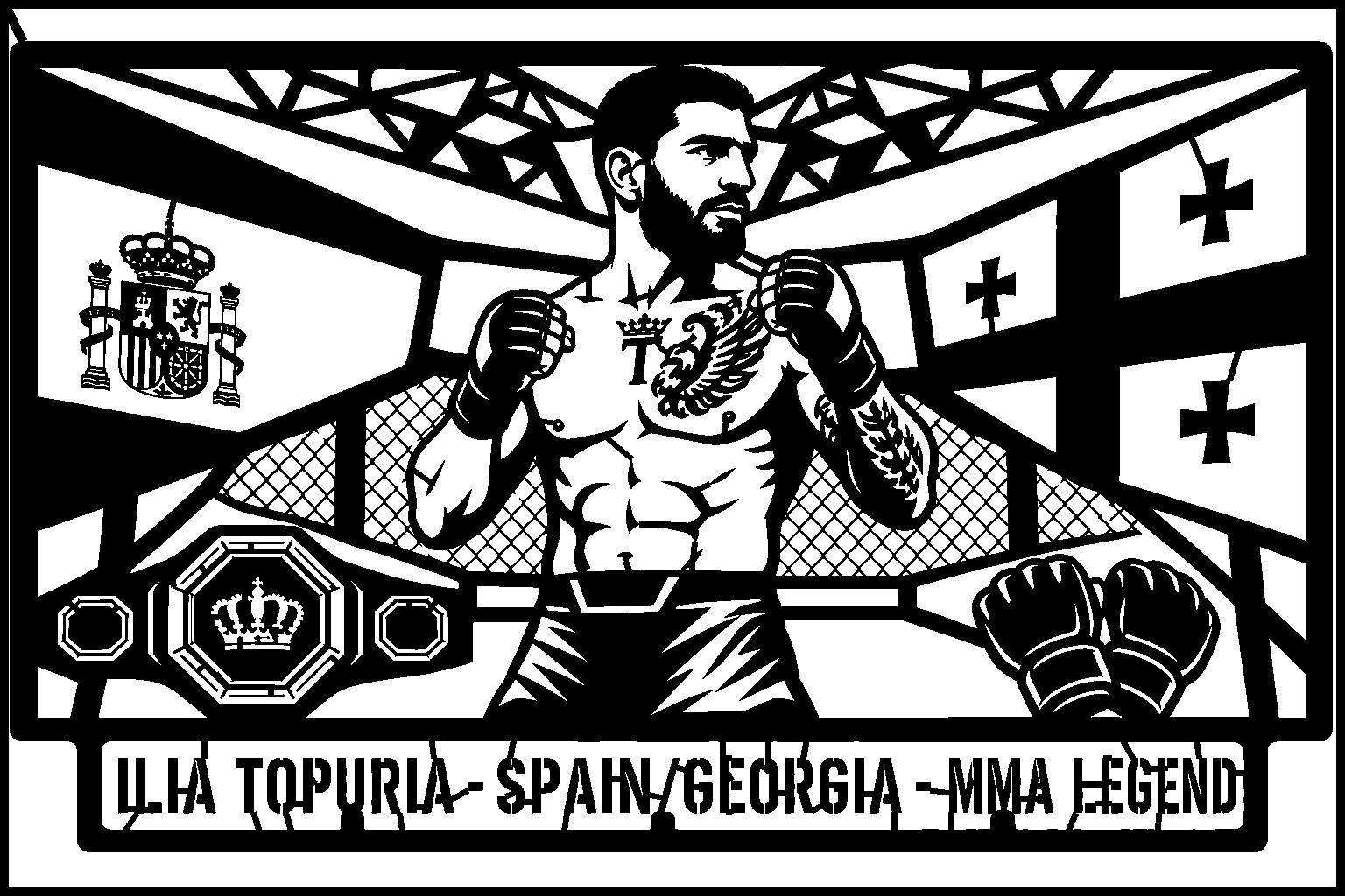 Cuadro metálico MMA Ilia Topuria Spain/Georgia - Stracci Cards