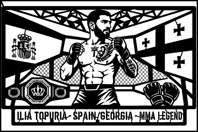 Ilia Topuria Spain/Georgia cuadro metálico MMA Stracci