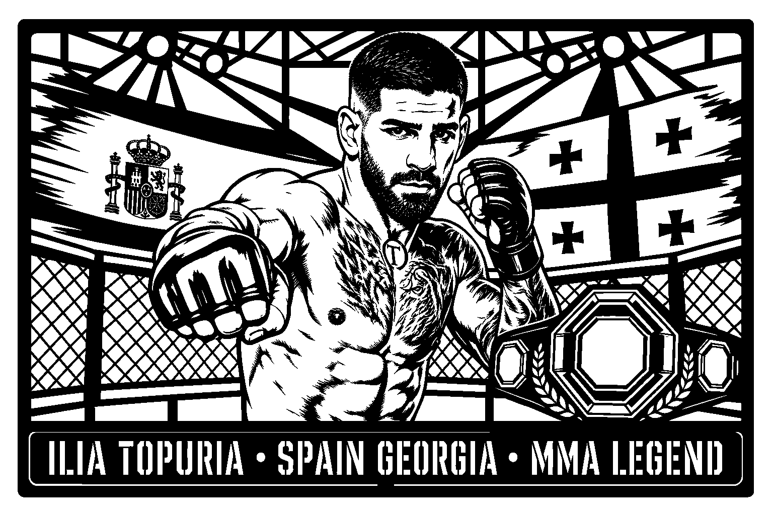 Cuadro metálico MMA Ilia Topuria - Stracci Cards