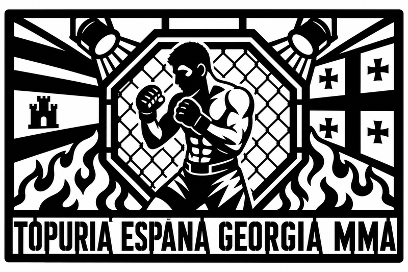 Cuadro metálico MMA Ilia Topuria España/Georgia - Stracci Cards - TOPURIA ESPAÑA GEORGIA MMA