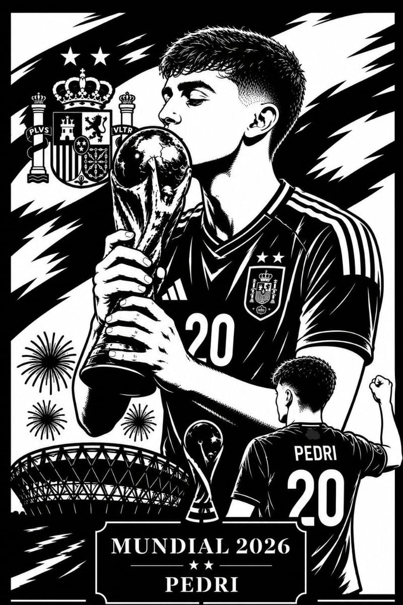 Cuadro Metálico Mundial 2026 - Pedri imagen 2