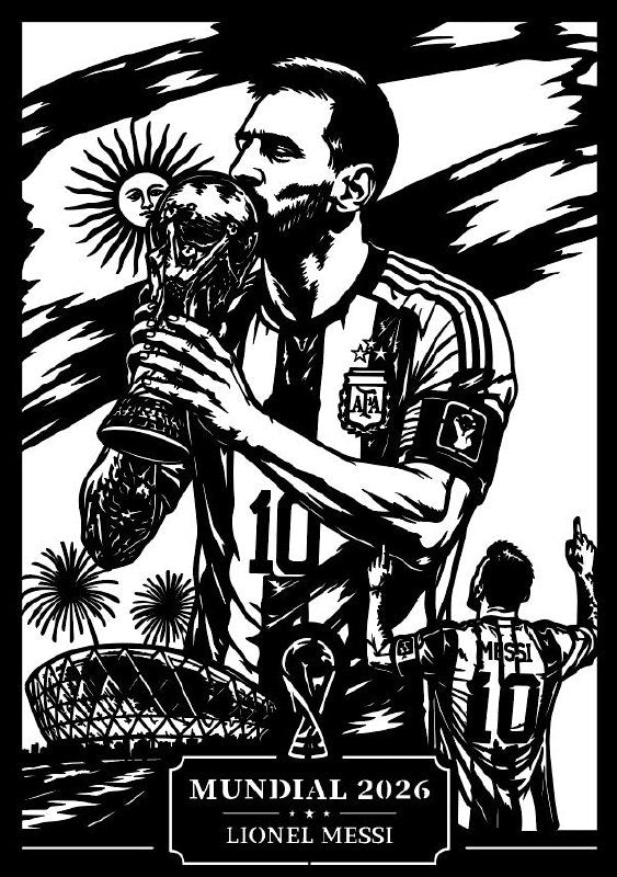 Cuadro Metálico Mundial 2026 - Lionel Messi imagen 1