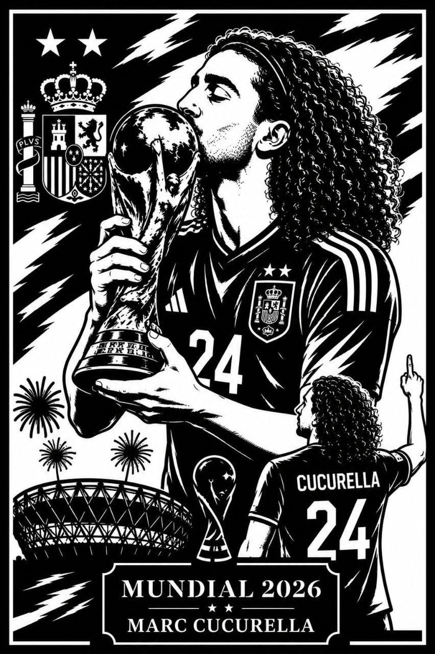 Cuadro Metálico Mundial 2026 - Marc Cucurella imagen 2