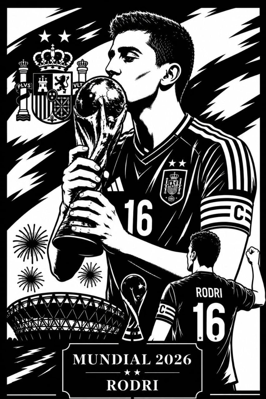 Cuadro Metálico Mundial 2026 - Rodri imagen 2