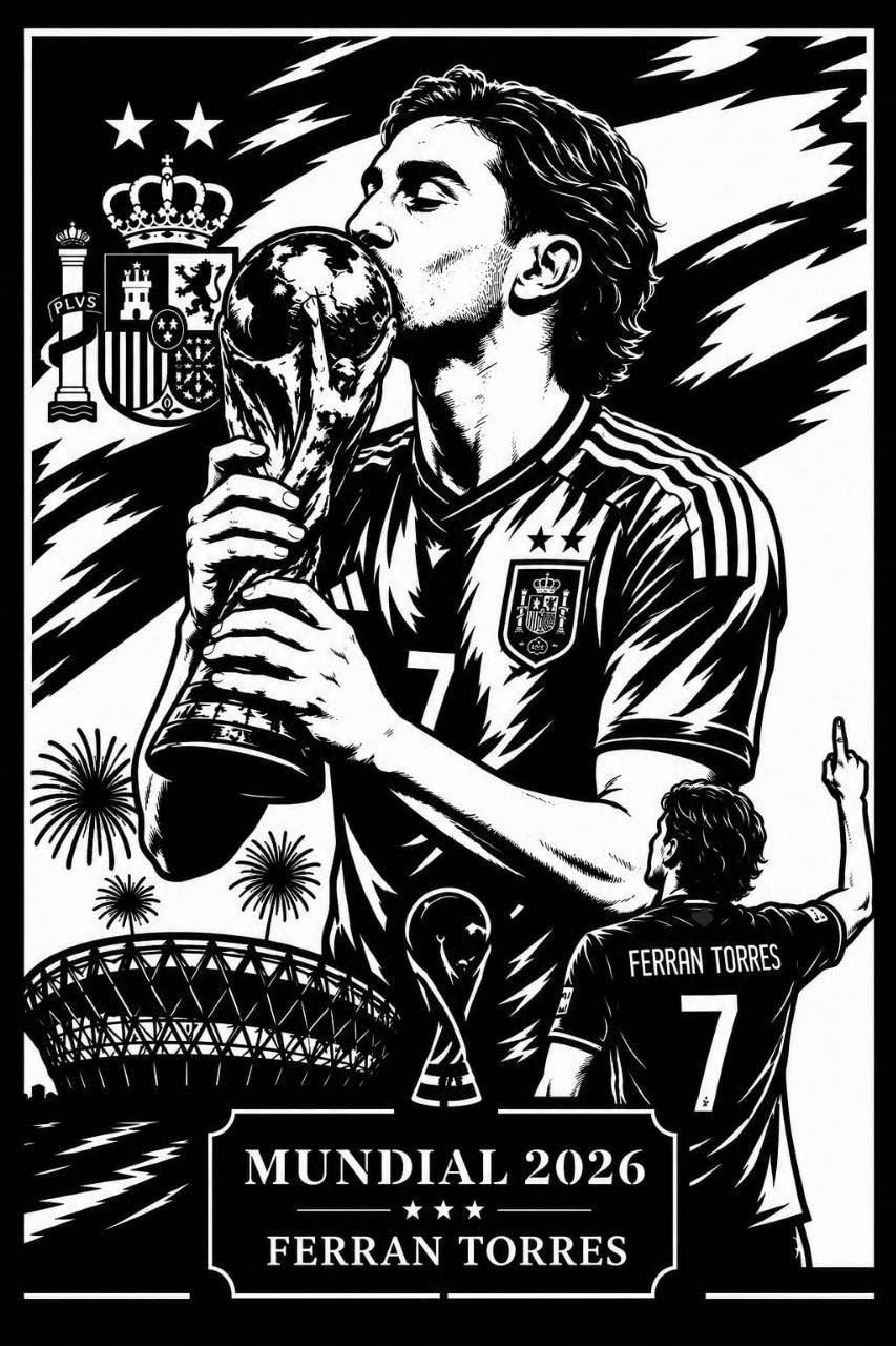 Cuadro Metálico Mundial 2026 - Ferran Torres imagen 2