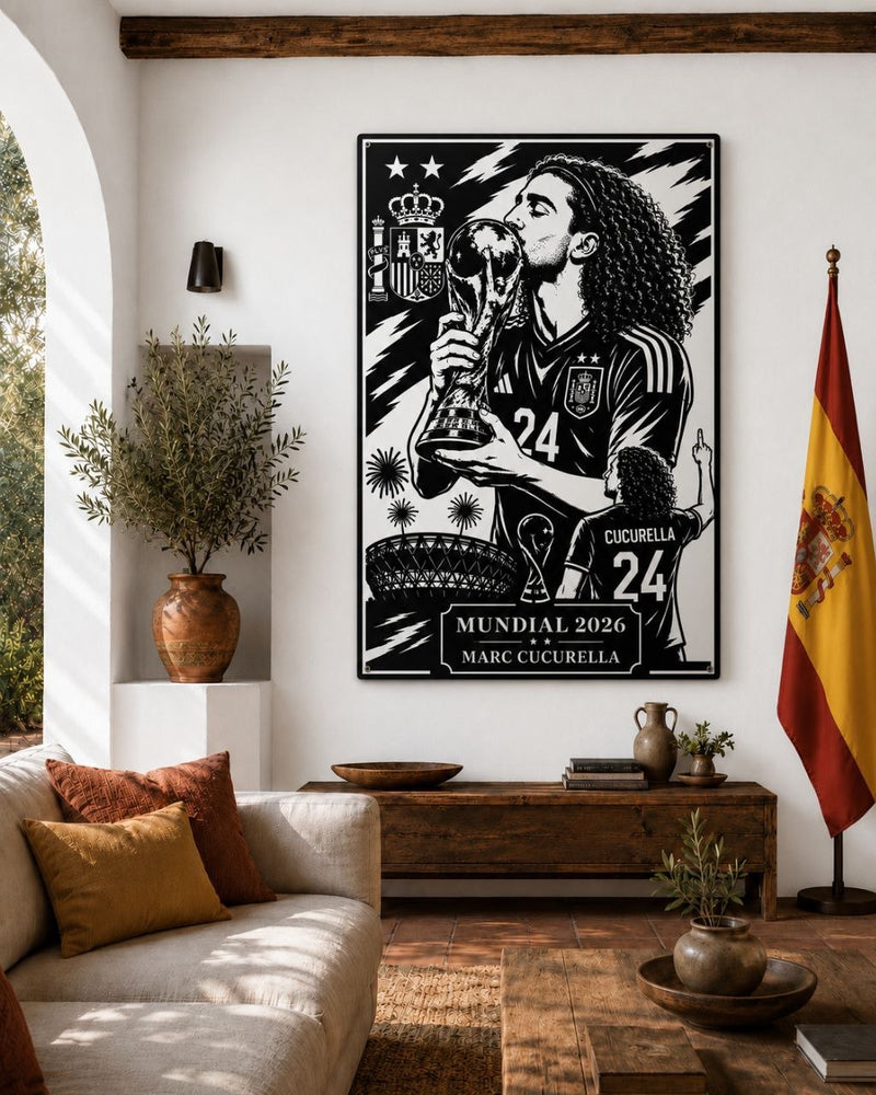Cuadro Metálico Mundial 2026 - Marc Cucurella imagen 1