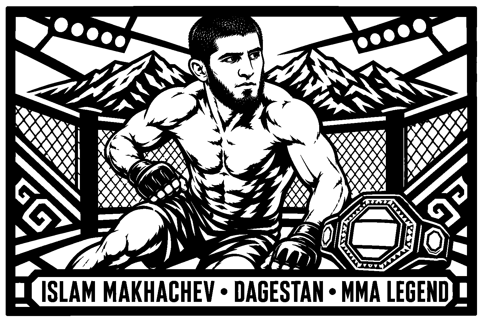 Cuadro metálico MMA Islam Makhachev - Stracci Cards