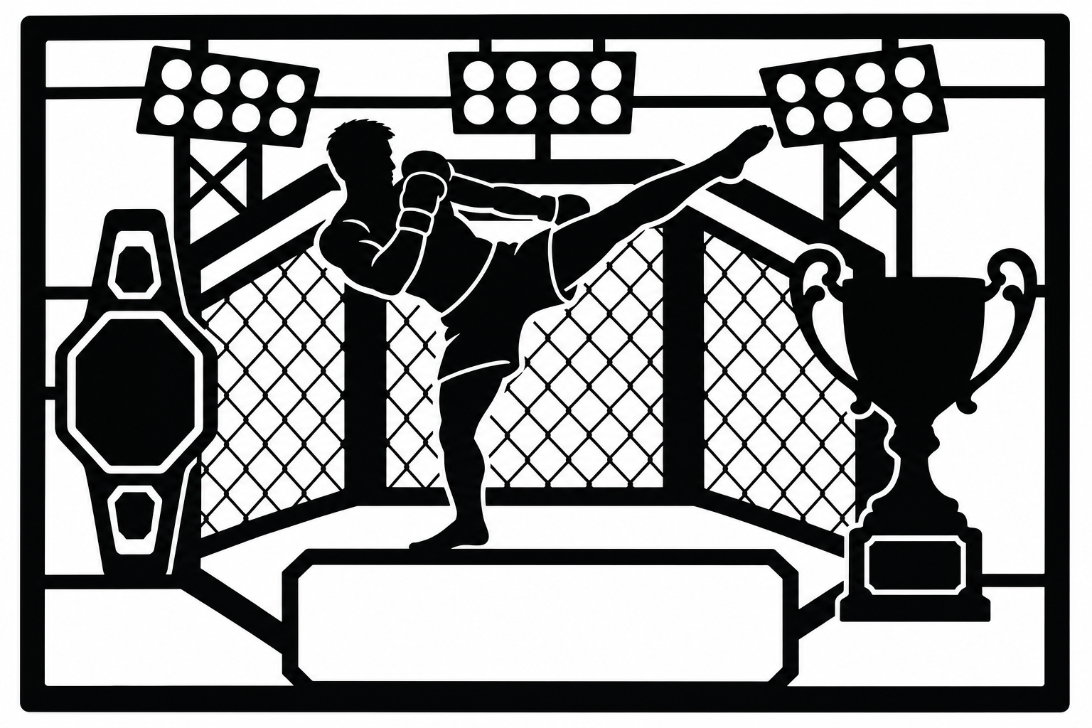 Cuadro metálico MMA Israel Adesanya - Stracci Cards