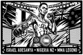 Cuadro metálico MMA Israel Adesanya estilo corte metálico no oficial