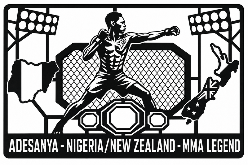 Cuadro metálico MMA Israel Adesanya - Stracci Cards - ADESANYA - NIGERIA/NEW ZEALAND - MMA LEGEND