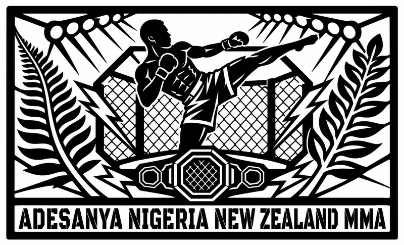 Cuadro metálico MMA Israel Adesanya Nigeria/Nueva Zelanda - Stracci Cards - ADESANYA NIGERIA NUEVA ZELANDA MMA