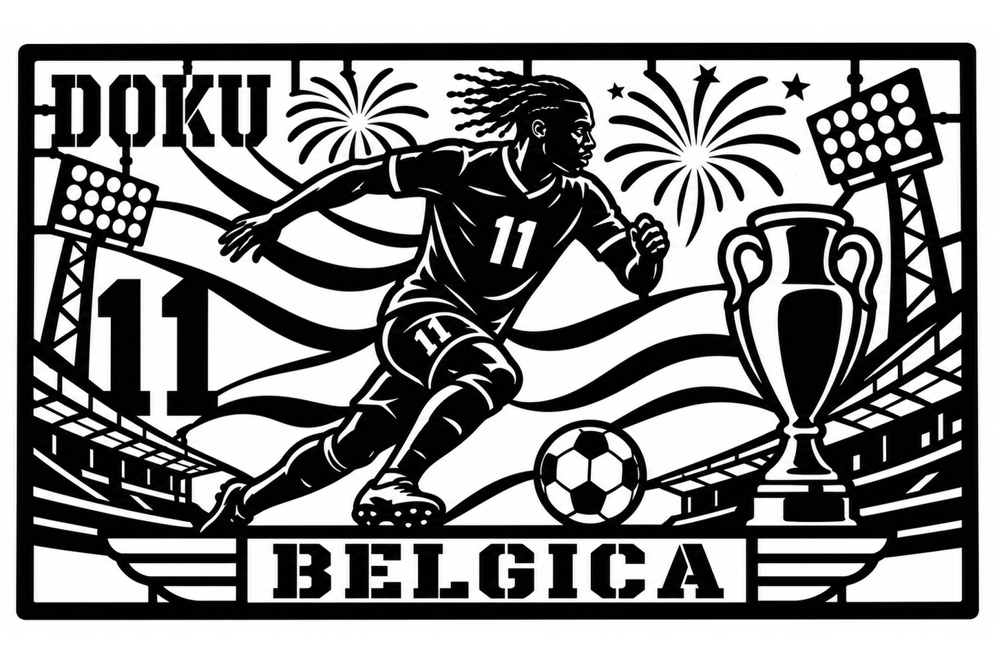 Cuadro metálico Mundial 2026 Jérémy Doku Bélgica