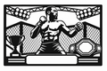 Cuadro metálico MMA Jon Jones estilo corte láser