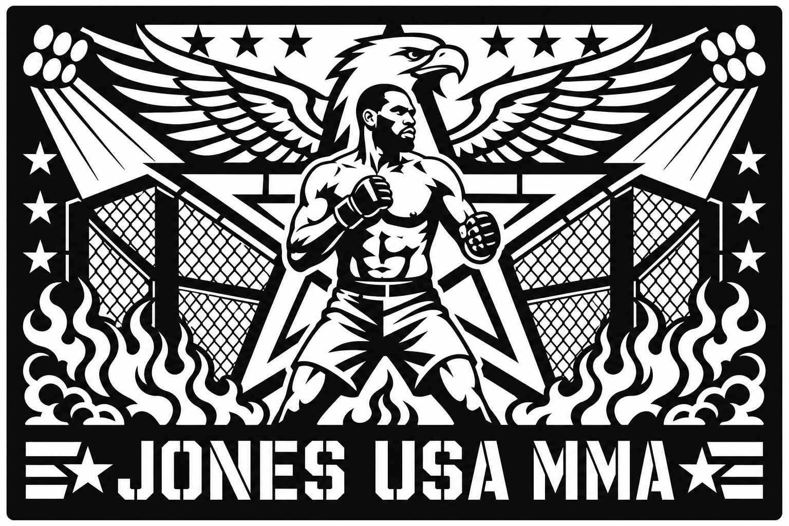 Cuadro metálico MMA Jon Jones Estados Unidos - Stracci Cards