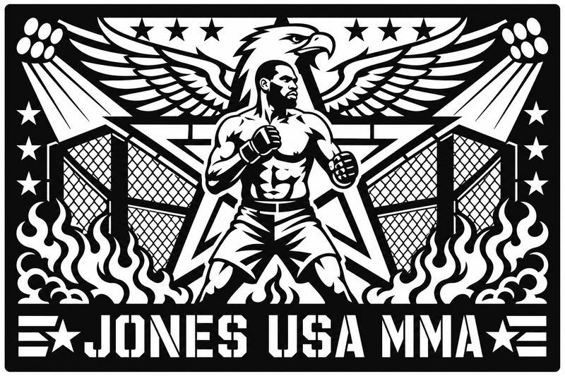 Cuadro metálico MMA Jon Jones Estados Unidos - Stracci Cards - JONES USA MMA