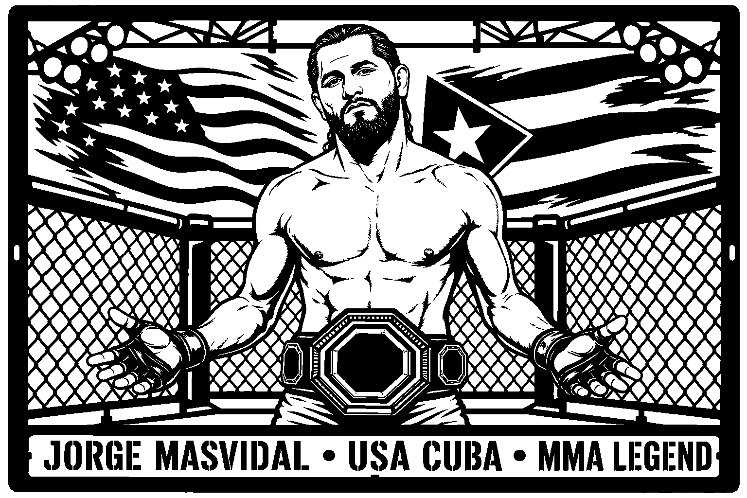 Cuadro metálico MMA Jorge Masvidal - Stracci Cards