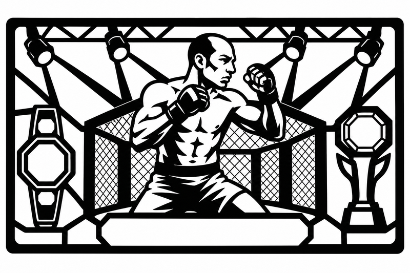 Cuadro metálico MMA Jose Aldo estilo corte láser