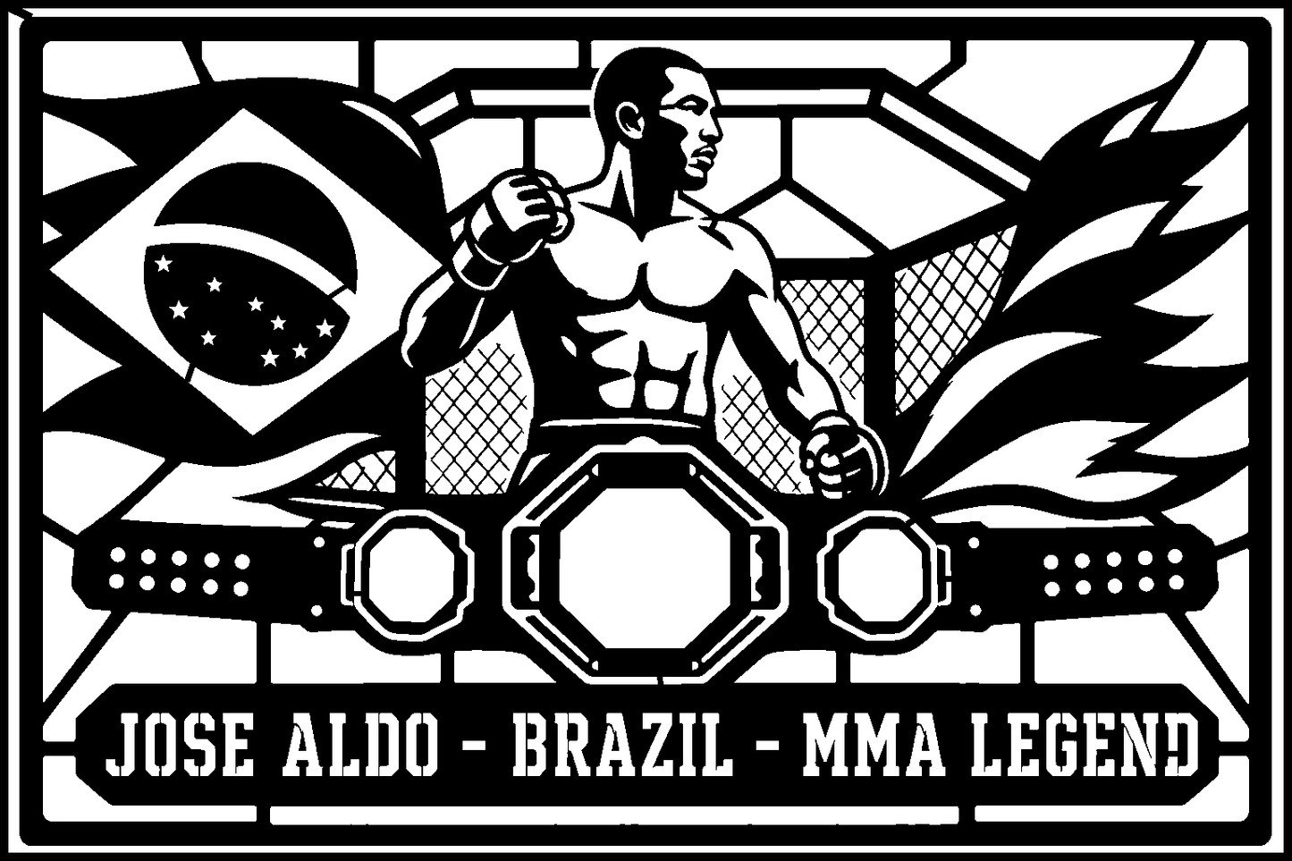 José Aldo Brazil cuadro metálico MMA Stracci