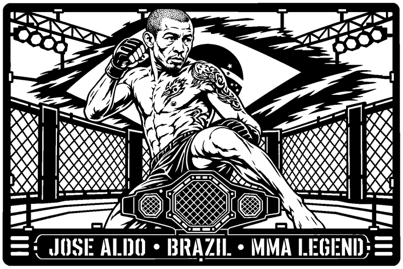 Cuadro metálico MMA Jose Aldo estilo corte metálico no oficial
