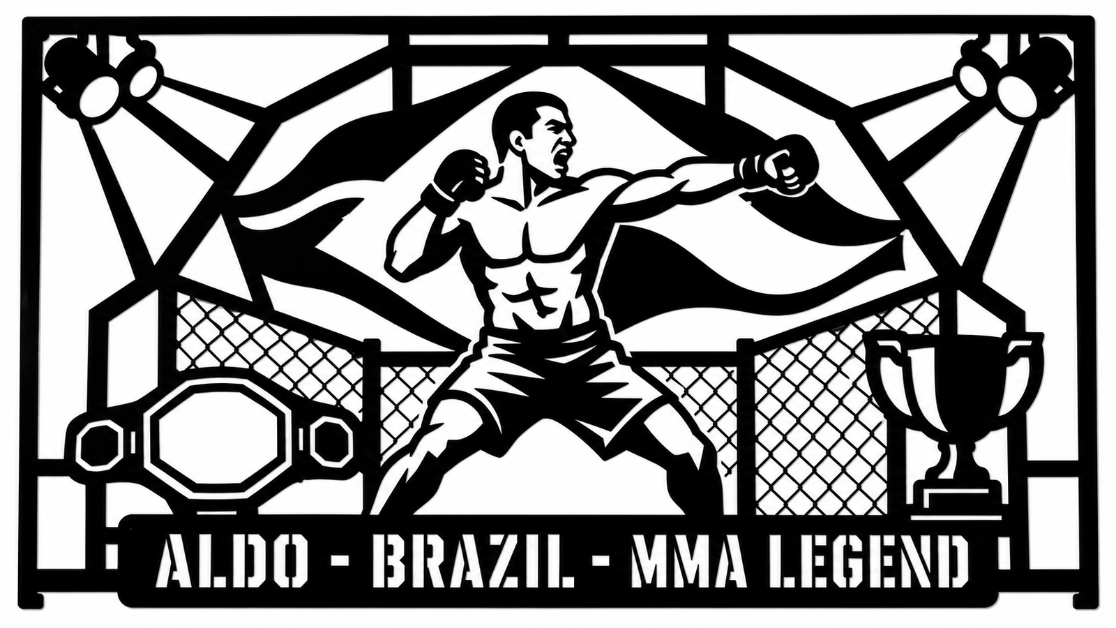 Cuadro metálico MMA José Aldo - Stracci Cards