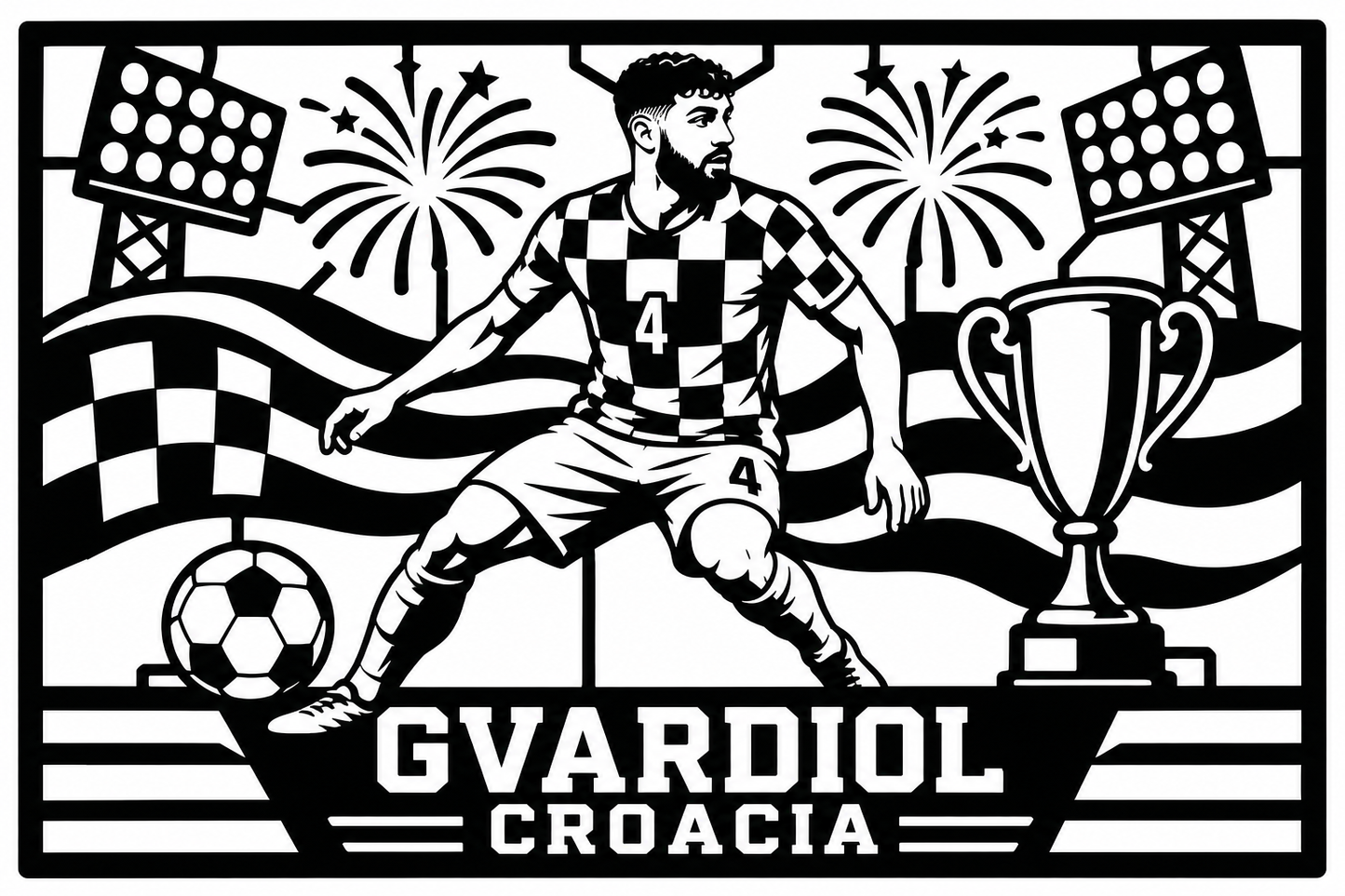 Cuadro metálico Mundial 2026 Joško Gvardiol Croacia