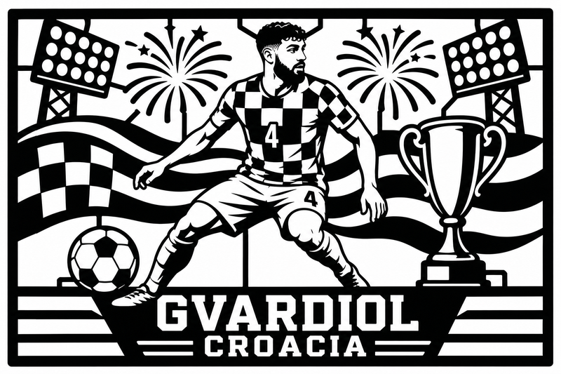 Cuadro metálico Mundial 2026 Joško Gvardiol Croacia