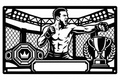 Cuadro metálico MMA Justin Gaethje estilo corte láser