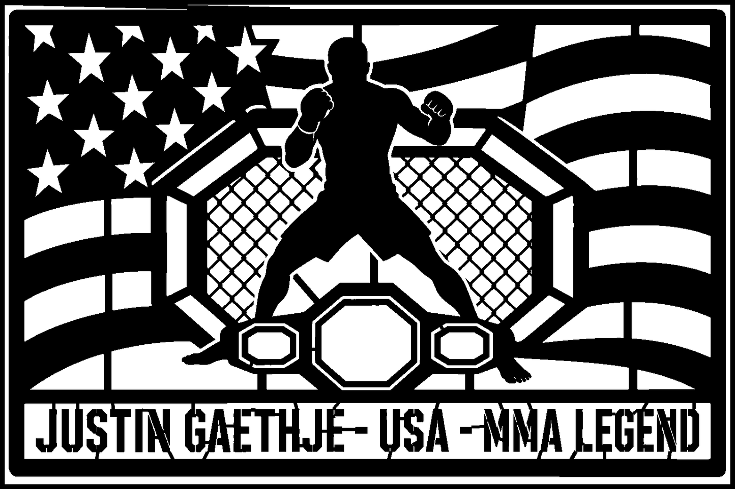 Justin Gaethje USA cuadro metálico MMA Stracci
