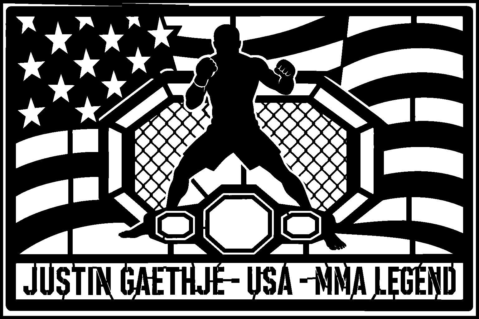 Cuadro metálico MMA Justin Gaethje USA - Stracci Cards