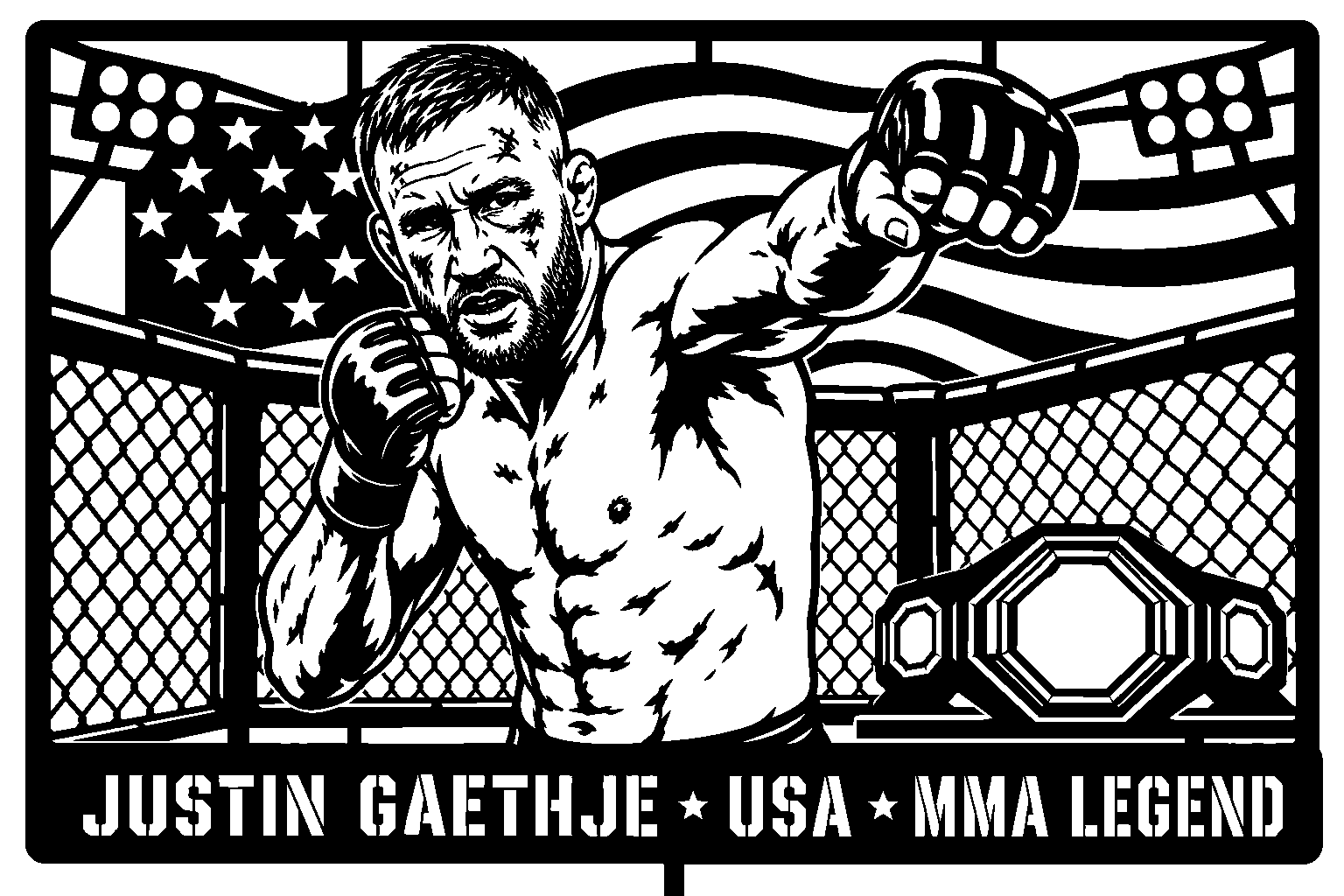 Cuadro metálico MMA Justin Gaethje - Stracci Cards