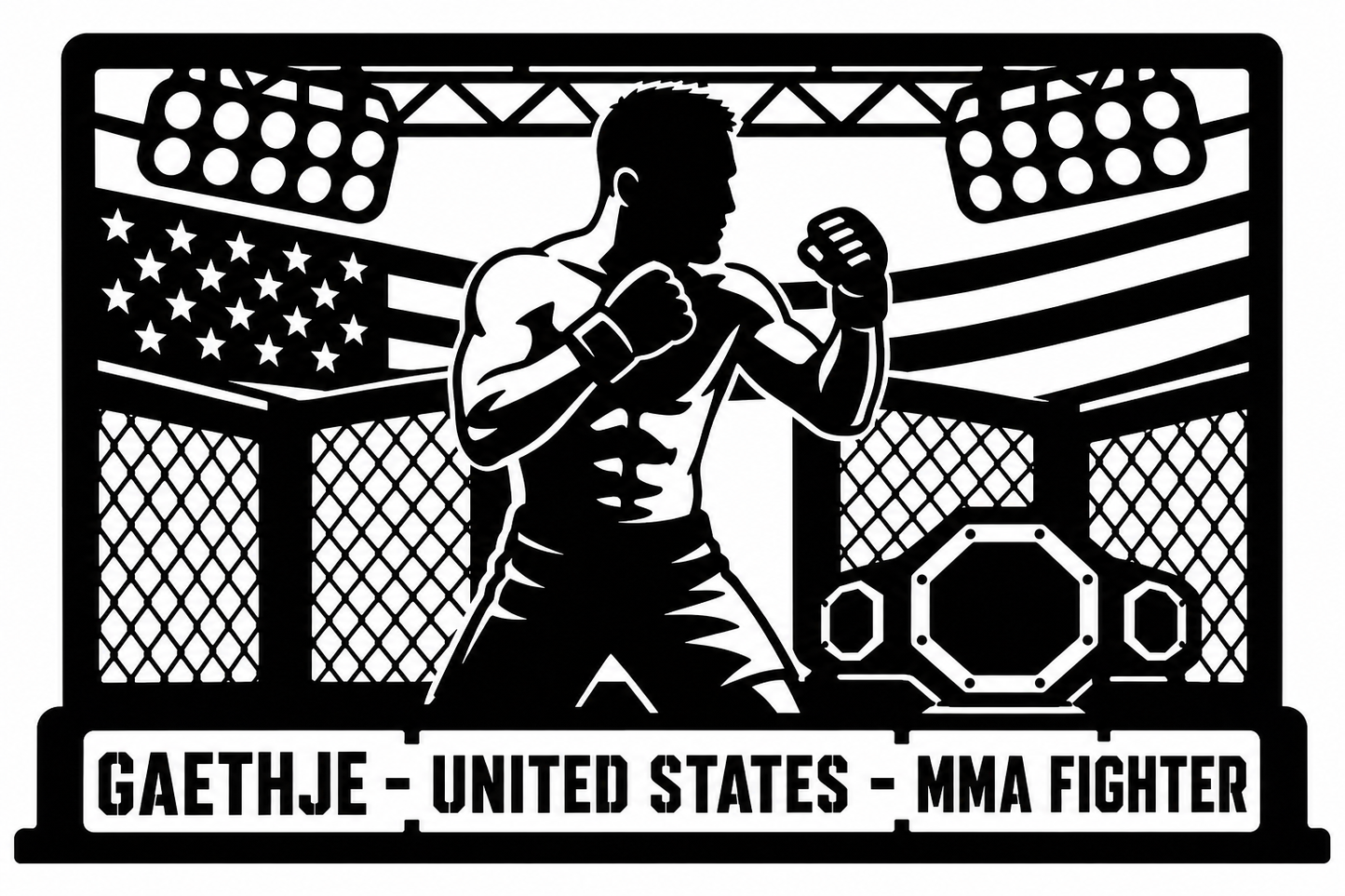 Cuadro metálico MMA Justin Gaethje - Stracci Cards - GAETHJE - UNITED STATES - MMA FIGHTER