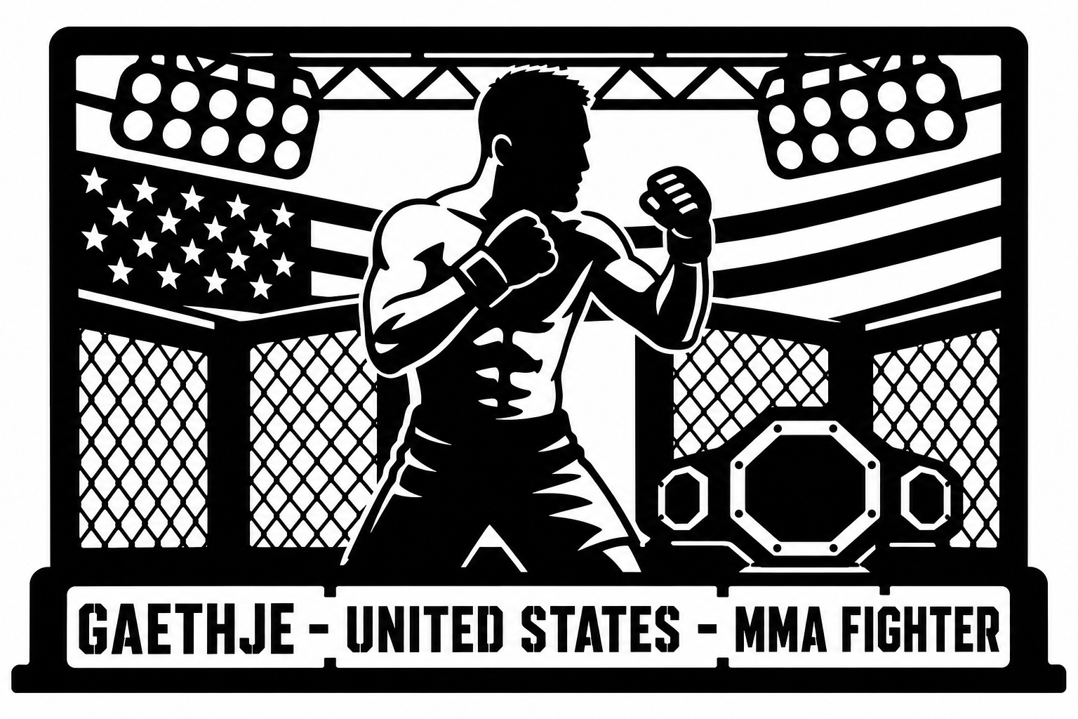Cuadro metálico MMA Justin Gaethje - Stracci Cards