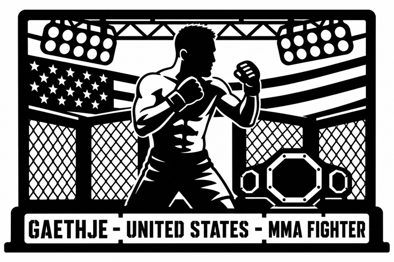 Cuadro metálico MMA Justin Gaethje - Stracci Cards - GAETHJE - UNITED STATES - MMA FIGHTER