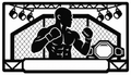Cuadro metálico MMA Kamaru Usman estilo corte láser