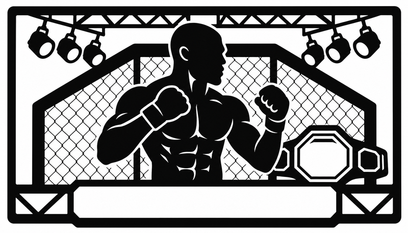 Cuadro metálico MMA Kamaru Usman estilo corte láser