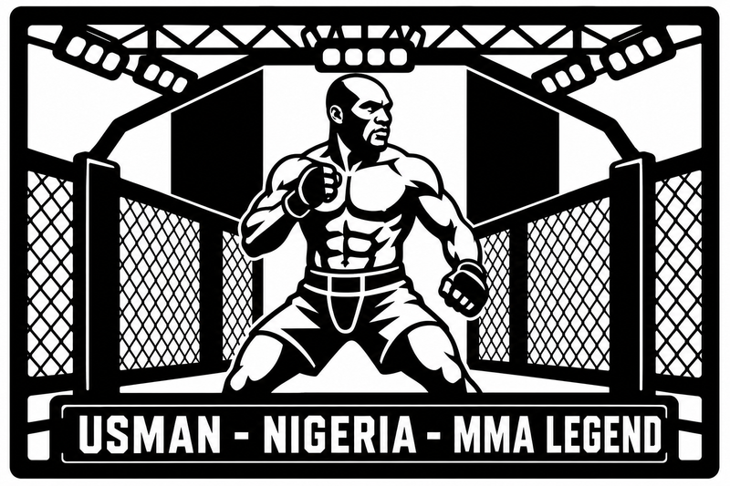 Cuadro metálico MMA Kamaru Usman - Stracci Cards - USMAN - NIGERIA - MMA LEGEND