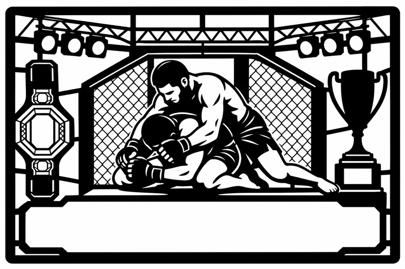 Cuadro metálico MMA Khabib Nurmagomedov estilo corte láser