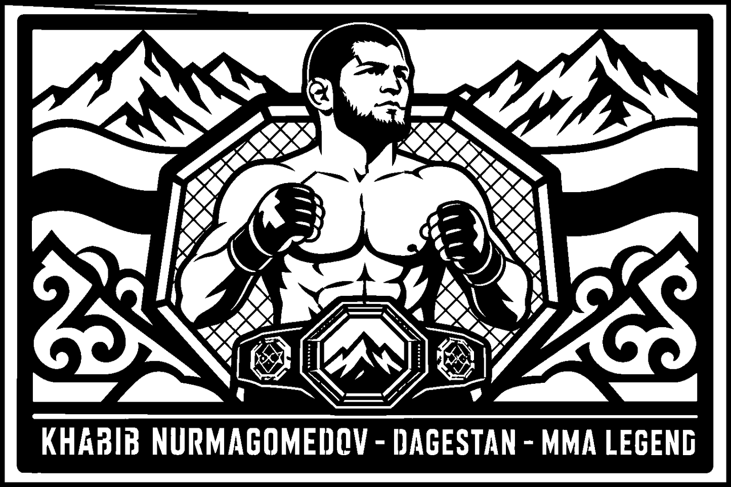 Khabib Nurmagomedov Dagestan cuadro metálico MMA Stracci
