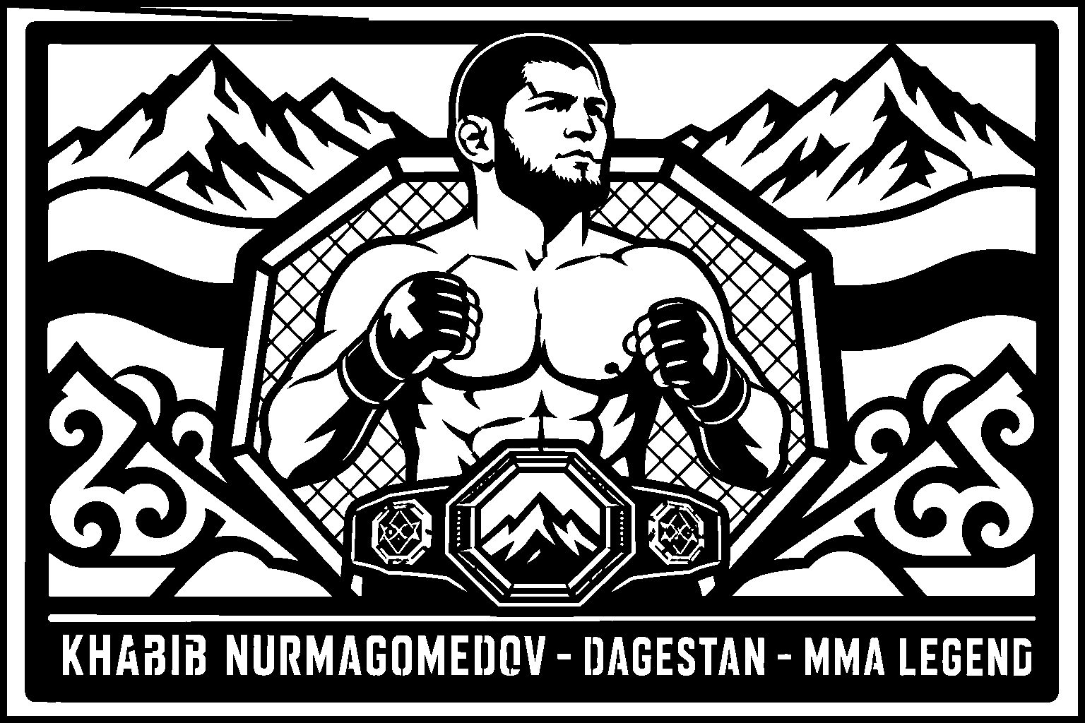 Cuadro metálico MMA Khabib Nurmagomedov Dagestan - Stracci Cards