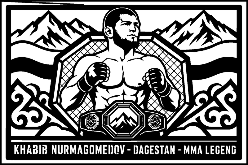 Khabib Nurmagomedov Dagestan cuadro metálico MMA Stracci