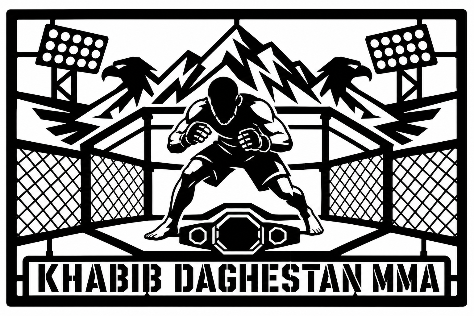 Cuadro metálico MMA Khabib Nurmagomedov Daguestán - Stracci Cards