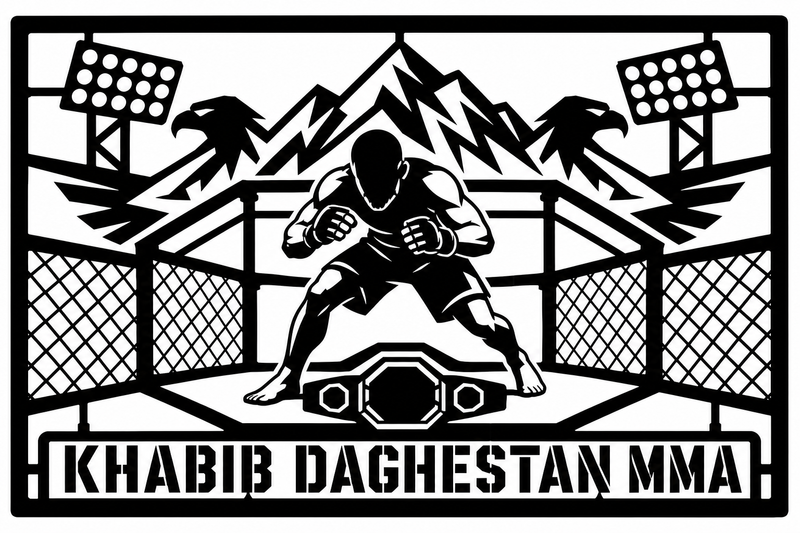 Cuadro metálico MMA Khabib Nurmagomedov Daguestán - Stracci Cards - KHABIB DAGESTÁN MMA