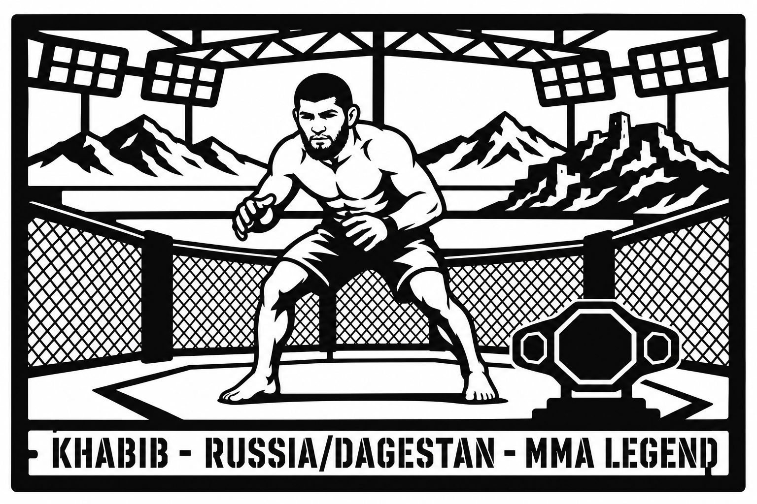 Cuadro metálico MMA Khabib Nurmagomedov - Stracci Cards