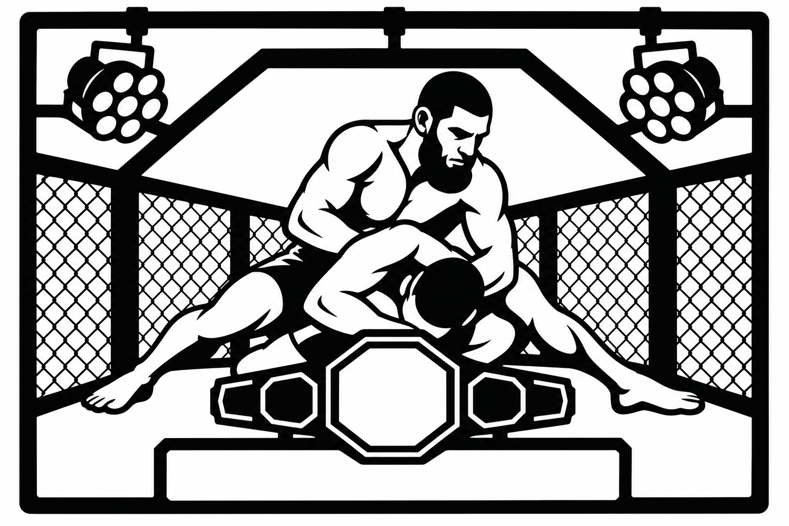 Cuadro metálico MMA Khamzat Chimaev - Stracci Cards
