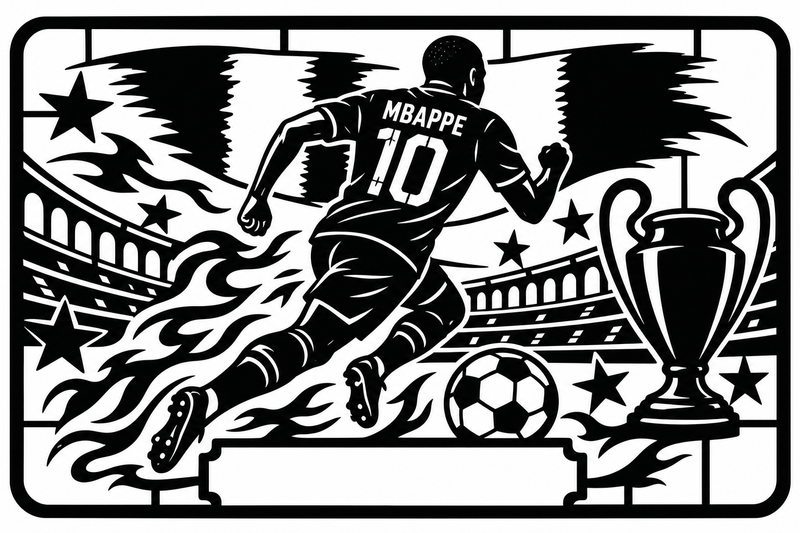 Cuadro metálico Mundial 2026 Kylian Mbappé Francia