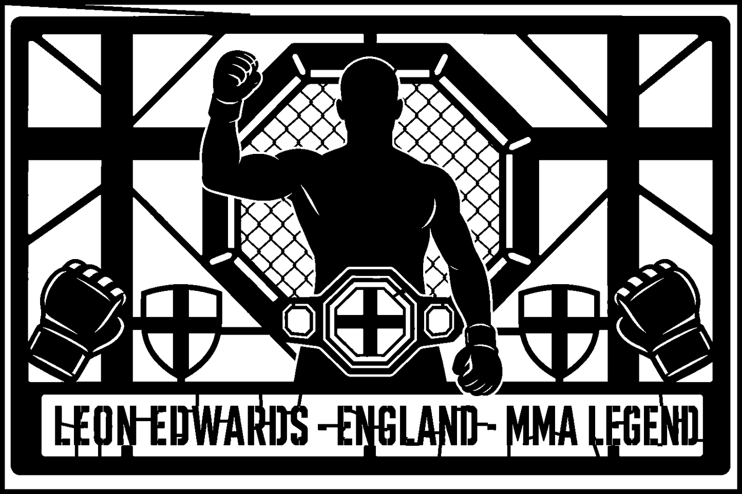 Leon Edwards England cuadro metálico MMA Stracci