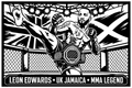 Cuadro metálico MMA Leon Edwards estilo corte metálico no oficial