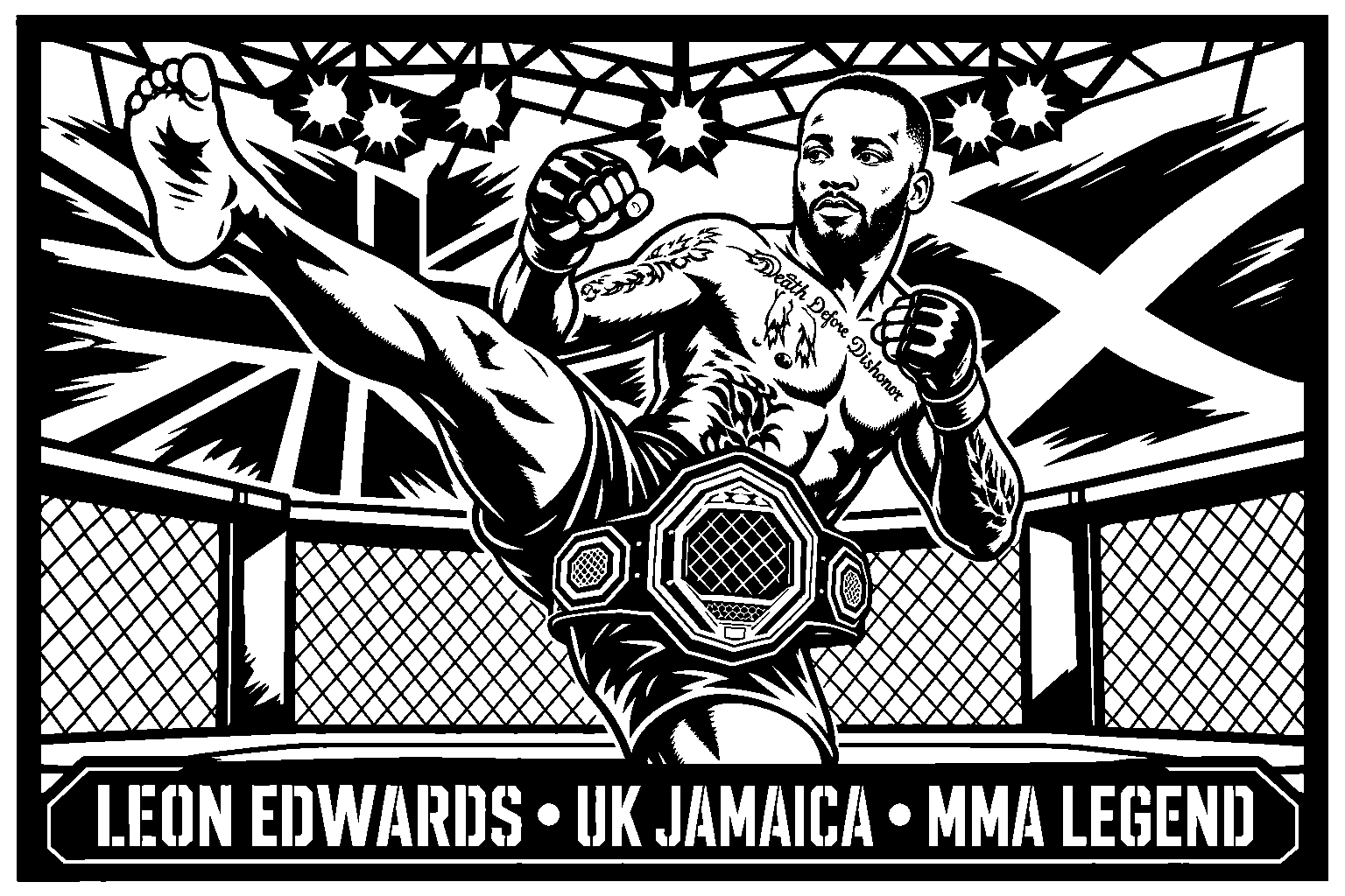 Cuadro metálico MMA Leon Edwards - Stracci Cards