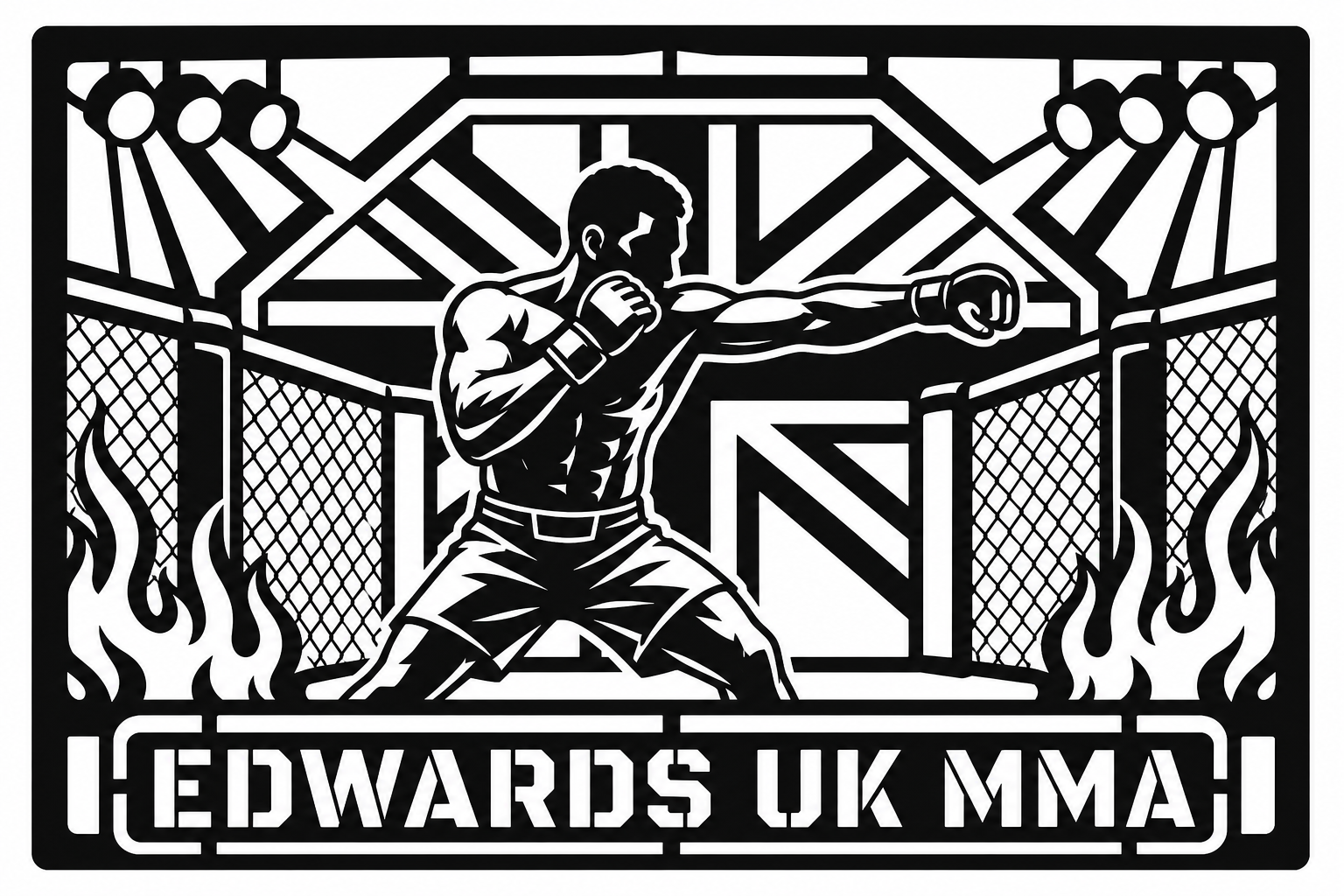 Cuadro metálico MMA Leon Edwards Reino Unido - Stracci Cards