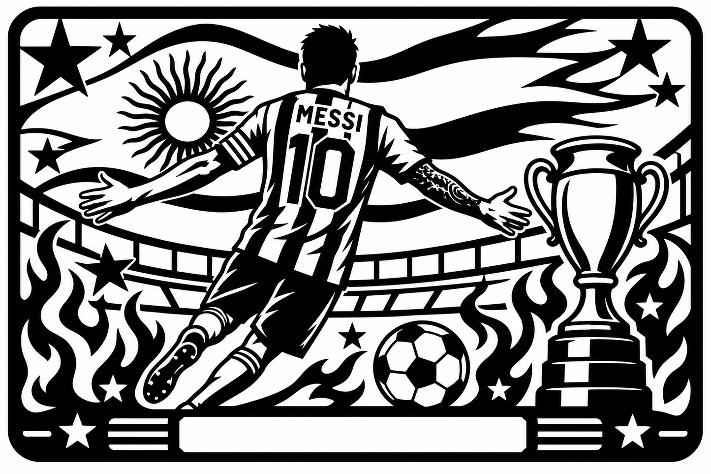 Cuadro metálico Mundial 2026 Lionel Messi Argentina